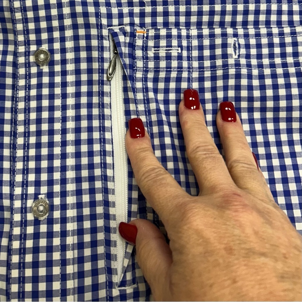 Orvis Men's Blue and White Gingham Button Down Long Sleeve Shirt Size:XL - Picture 3 of 6